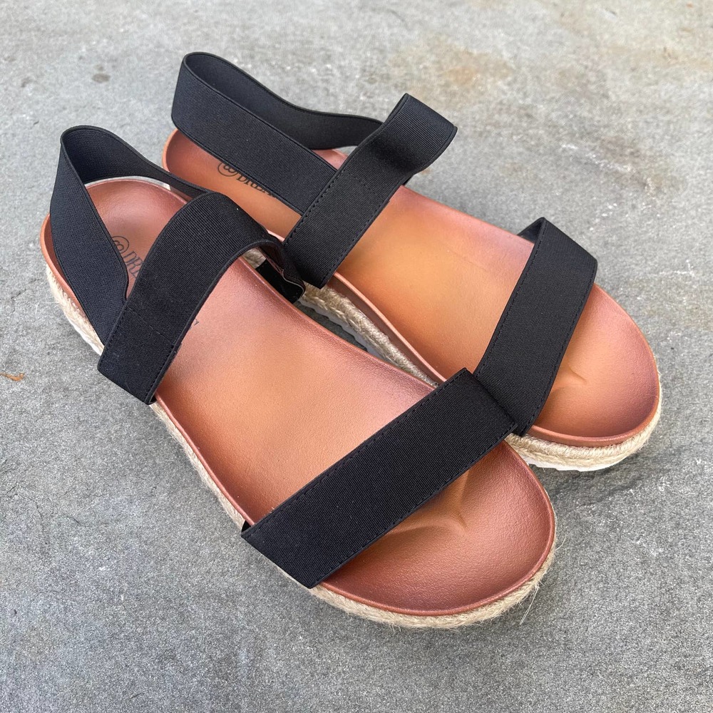 Dream Pairs Sandal Strap Wedge Black Brown Womens Size 8 Great Condition